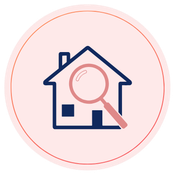 Identify_icon_ Identify Icon with a house in the background
